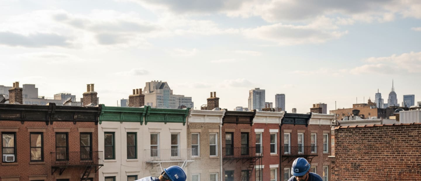 Modern flat roof installation in Bedford-Stuyvesant