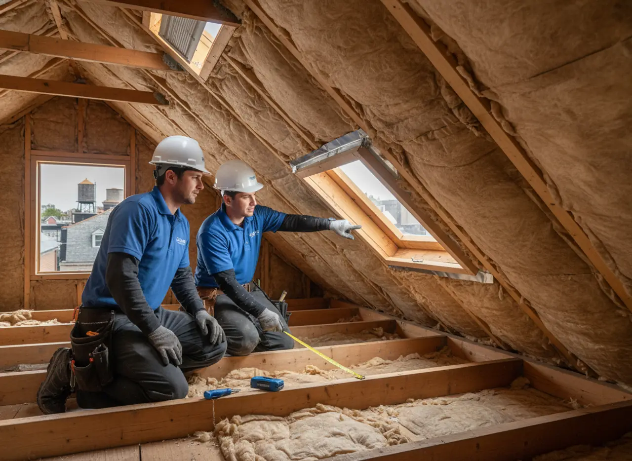 Close-up of a well-designed attic ventilation system with soffit vents and a properly sealed attic space.